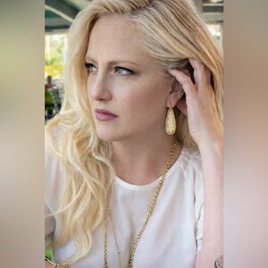 Retired Premiere Designs Gold Faceted Teardrop Dangle Earrings – NWOT